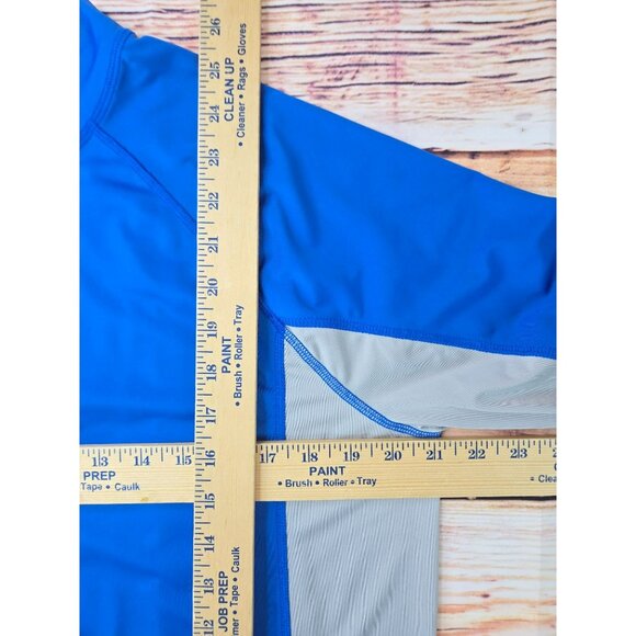 L.L. Bean Mens Zip Pullover Athletic Long Sleeve Shirt Medium Blue - Picture 6 of 6